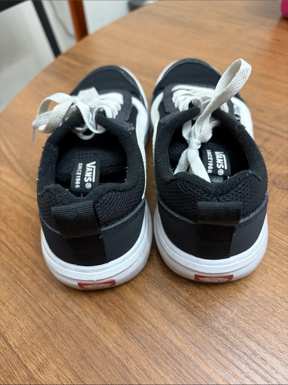 Vans Black and White Mesh Low-Top Sneakers - Picture 3 of 5